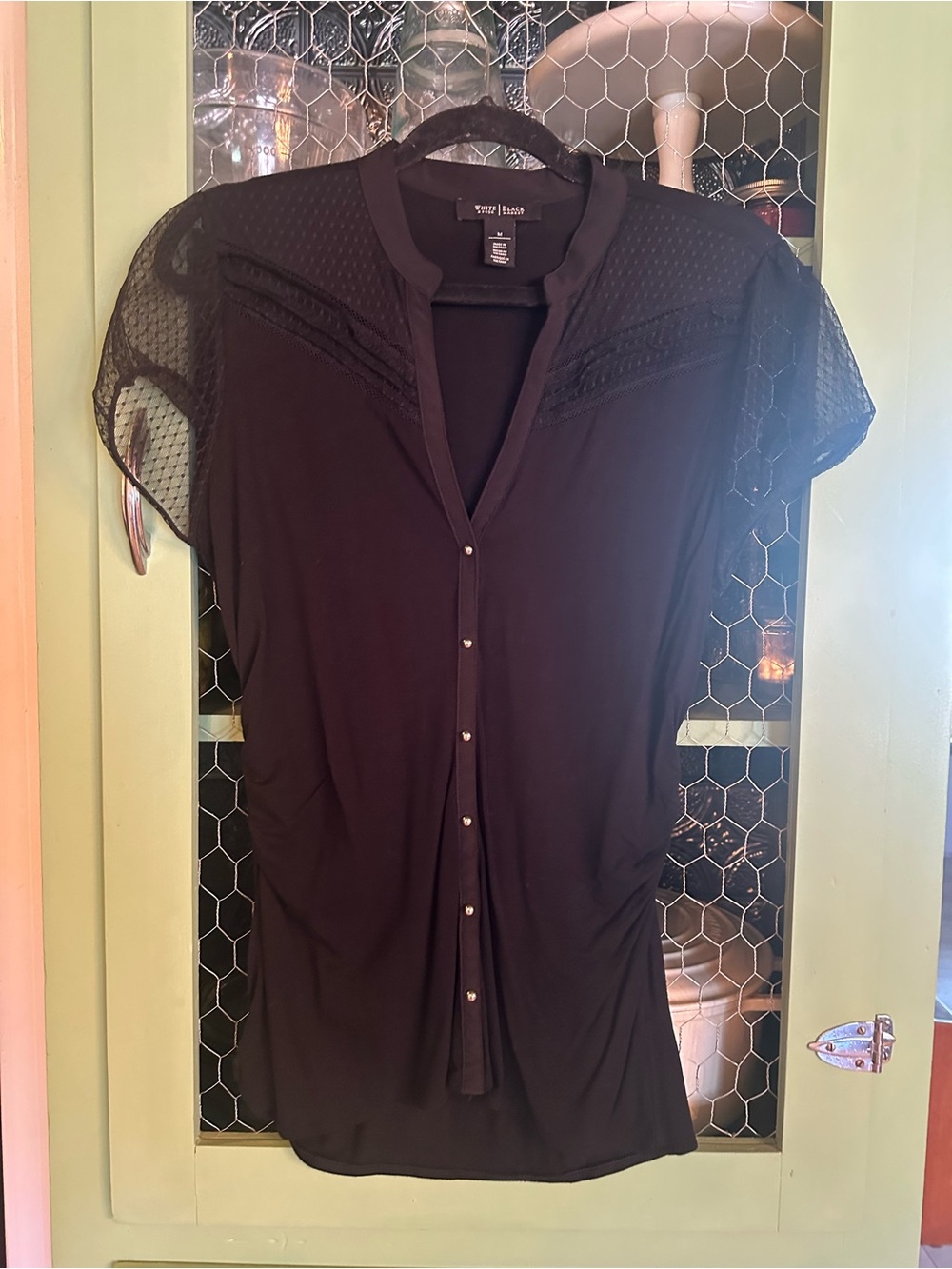 White House Black Market Short Sleeve Blouse